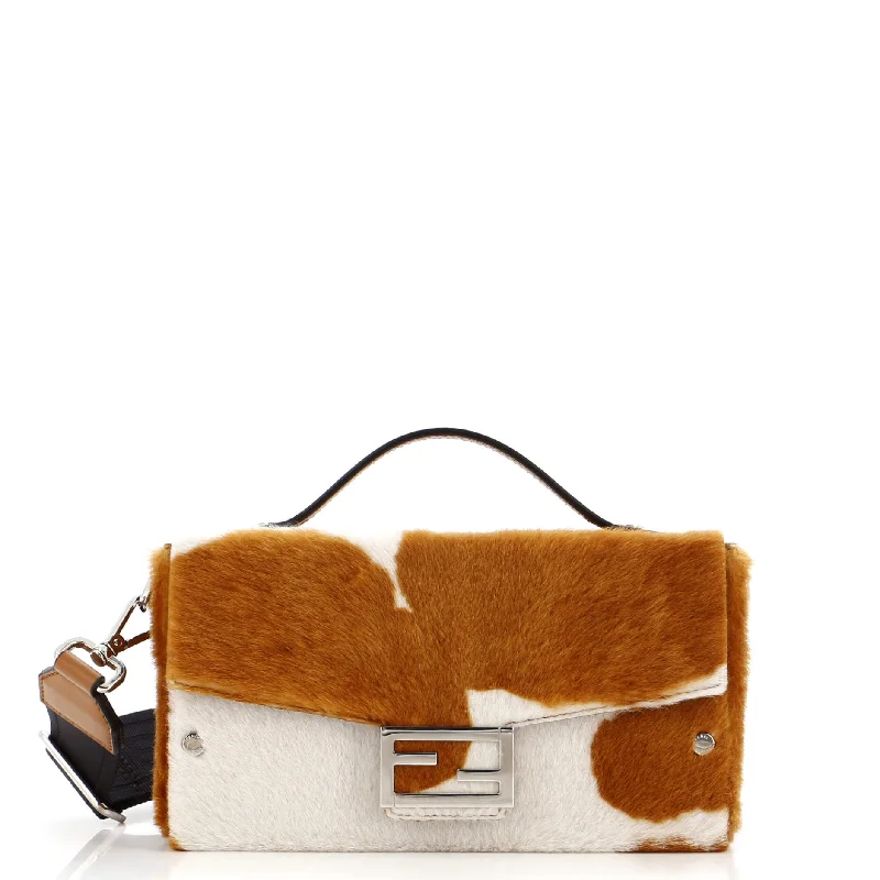 Fendi bags with a front - zip pocket for small items such as lip balm and earphonesBaguette Soft Trunk Bag Calf Hair