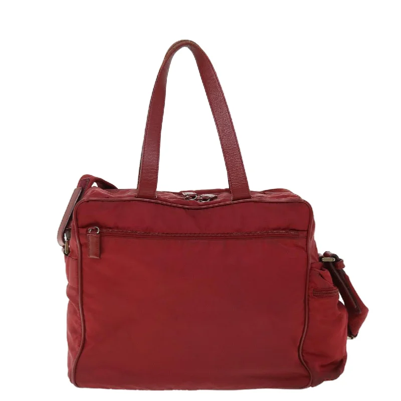 Prada bags with a zip - top closure and multiple interior pockets for organizationPRADA Boston Bag Nylon 2way Red  51471