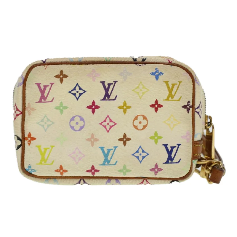 Ladies Louis Vuitton Petite Malle bags with a star - shaped charm for cutenessLouis Vuitton Monogram Multicolor Trousse Wapity Pouch White M58033 Auth 45246