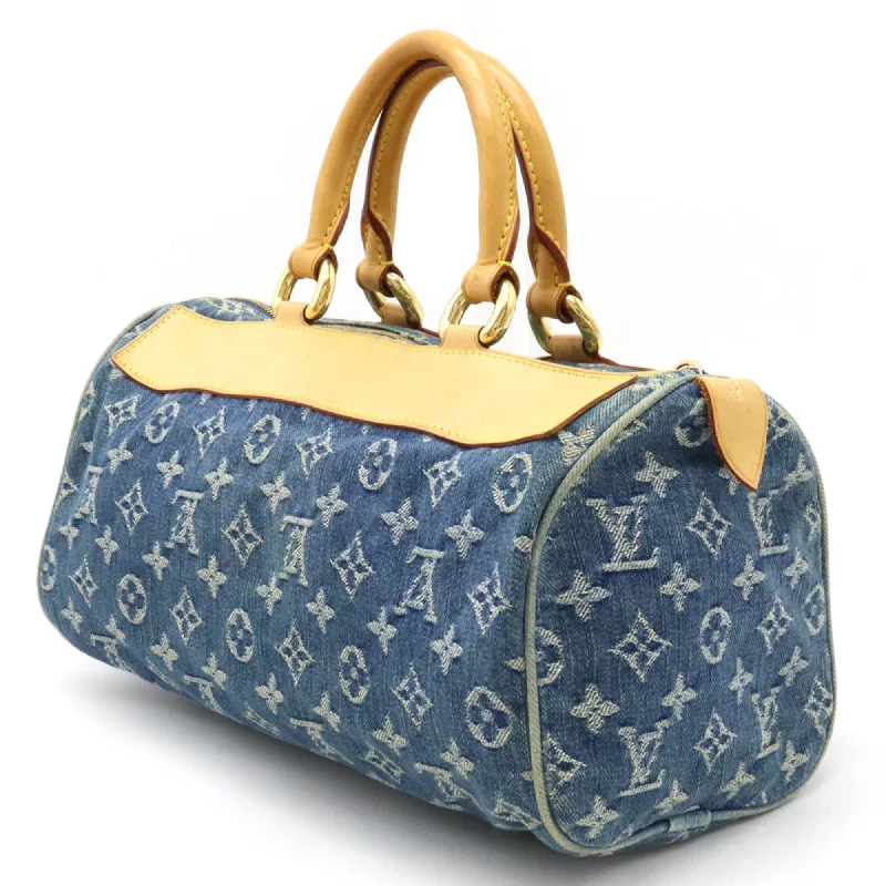 Louis Vuitton tote bags with a water - resistant coating for outdoor useLouis Vuitton Monogram Neo Speedy Handbag Boston Bag Blue M95019