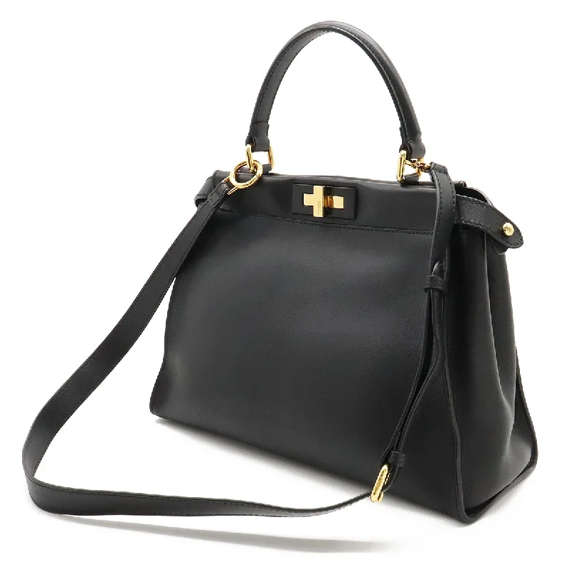 Fendi By The Way bags with a suede interior lining for a luxurious and soft feelFENDI FENDI Pickaboo Handbags 2WAY Shoulder Bags Sliding Leather Black Black Gold  8BN290