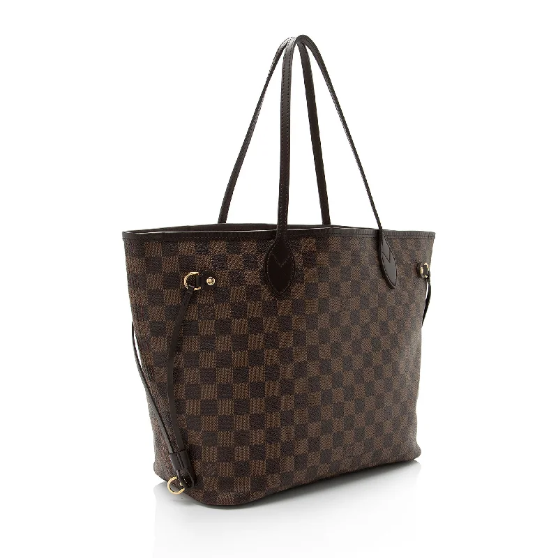 Louis Vuitton tote bags with a double - handle and shoulder - strap optionLouis Vuitton Damier Ebene Neverfull MM Tote (DL3qA5)