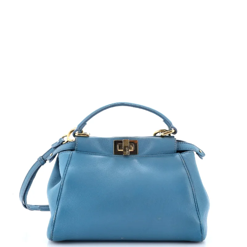 Ladies Fendi Peekaboo bags with gold - toned hardware for a touch of luxuryPeekaboo Bag Leather Mini