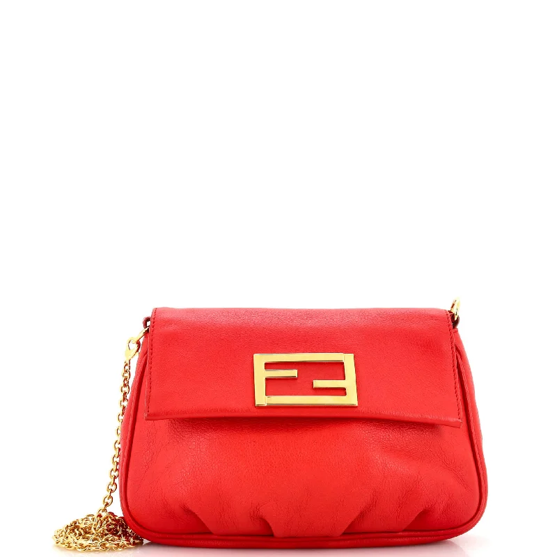 Fendi handbags with a beaded trim for a glamorous and eye - catching lookFendista Pochette Crossbody Leather