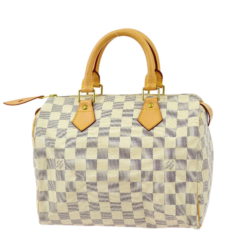 Louis Vuitton bags with a snap - button closure and a decorative charm for styleLouis Vuitton 2007 Damier Azur Speedy 25 Handbag N41534