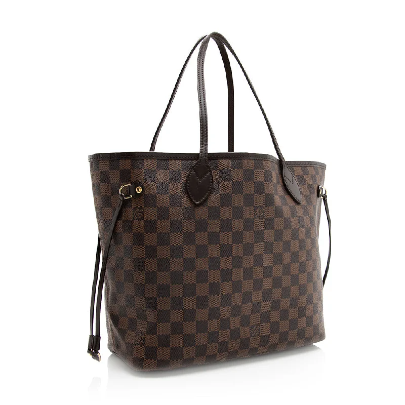 Louis Vuitton bags with a chain - link trim and a leather body for a modern edgeLouis Vuitton Damier Ebene Neverfull MM Tote (20031)