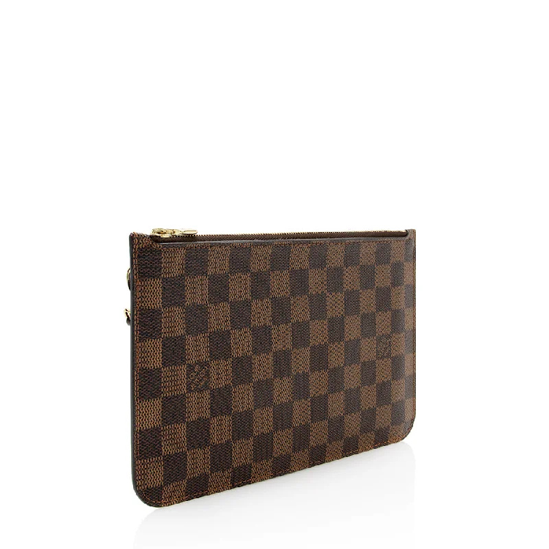 Louis Vuitton tote bags with a double - handle and shoulder - strap optionLouis Vuitton Damier Ebene Neverfull MM Pochette (18085)