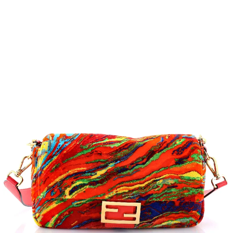 Fendi bags with a detachable mobile phone holder for on - the - go connectivityBaguette NM Bag Multicolor Velvet Medium