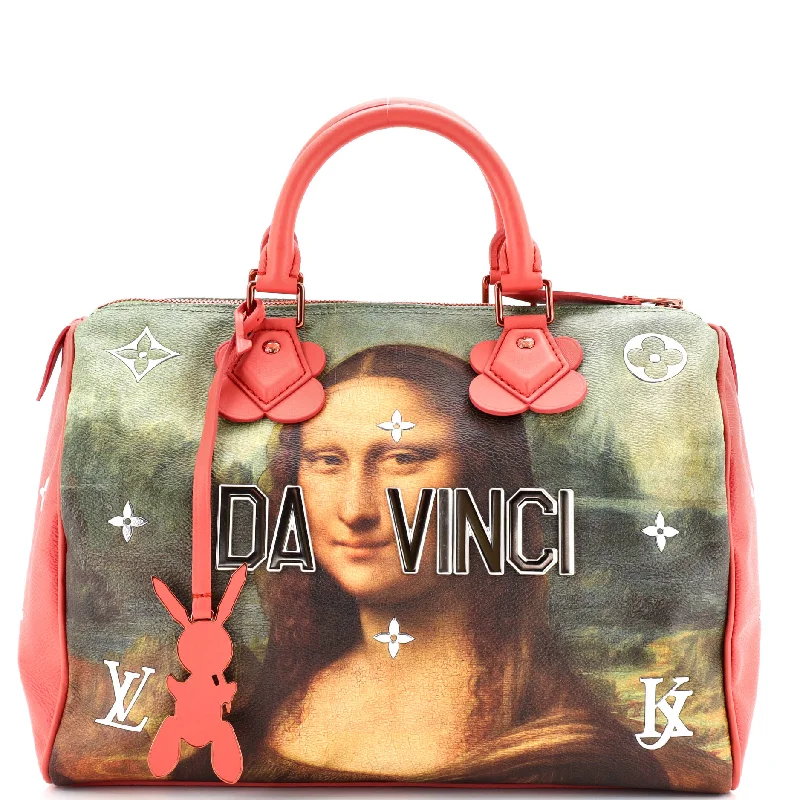 Prada bags with a detachable mirror inside for quick touch - upsSpeedy Handbag Limited Edition Jeff Koons Da Vinci Print Canvas 30