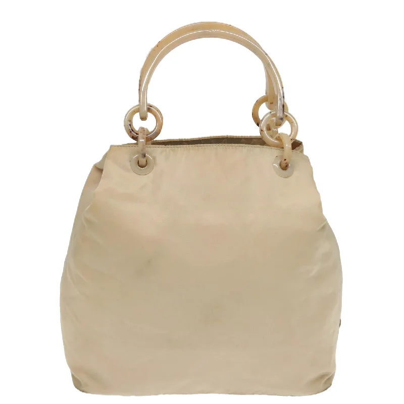 Prada Cahier bags with a detachable shoulder strap for versatile carryingPRADA Hand Bag Nylon Beige  yb599