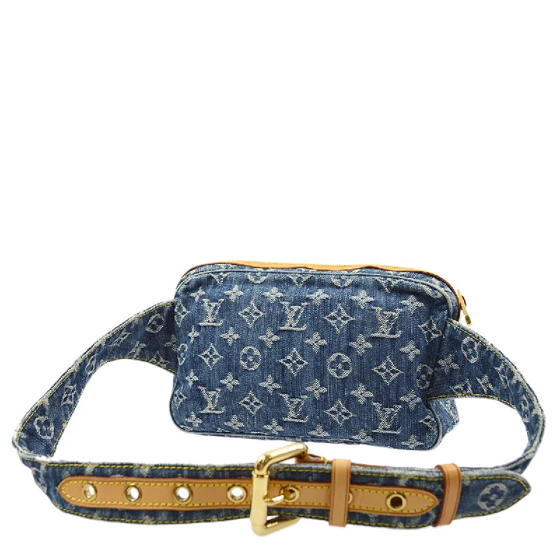 Louis Vuitton crossbody bags with a printed floral pattern for femininityLouis Vuitton 2007 Monogram Denim Bum Bag Waist Pouch M95347