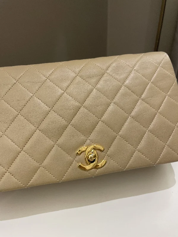 Chanel bags with the perfect balance of luxury and functionalityChanel bags with the perfect balance of luxury and functionalityChanel Vintage Quilted Full Flap Bag Beige Lambskin