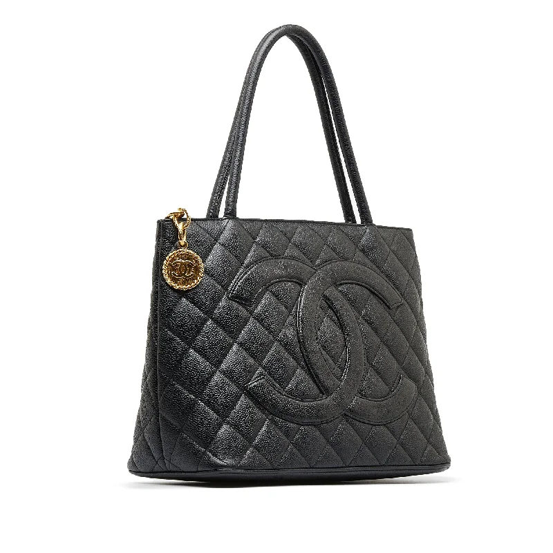 Chanel Vintage Inspired Handbag for Retro LoversChanel Vintage Inspired Handbag for Retro LoversCHANEL Caviar Medallion Tote Bag