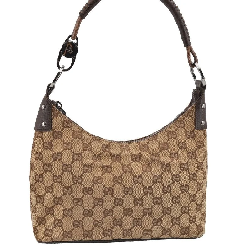 Gucci Marmont bags for women with gold - toned hardwareAuthentic GUCCI Shoulder Hand Bag Purse GG Canvas Leather 115002 Brown 2186I