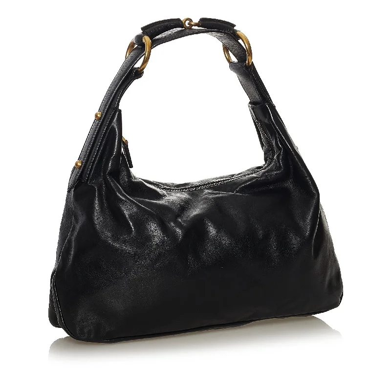 Ladies Gucci handbags with a detachable coin purse insideGucci Horsebit Leather Hobo (33115)