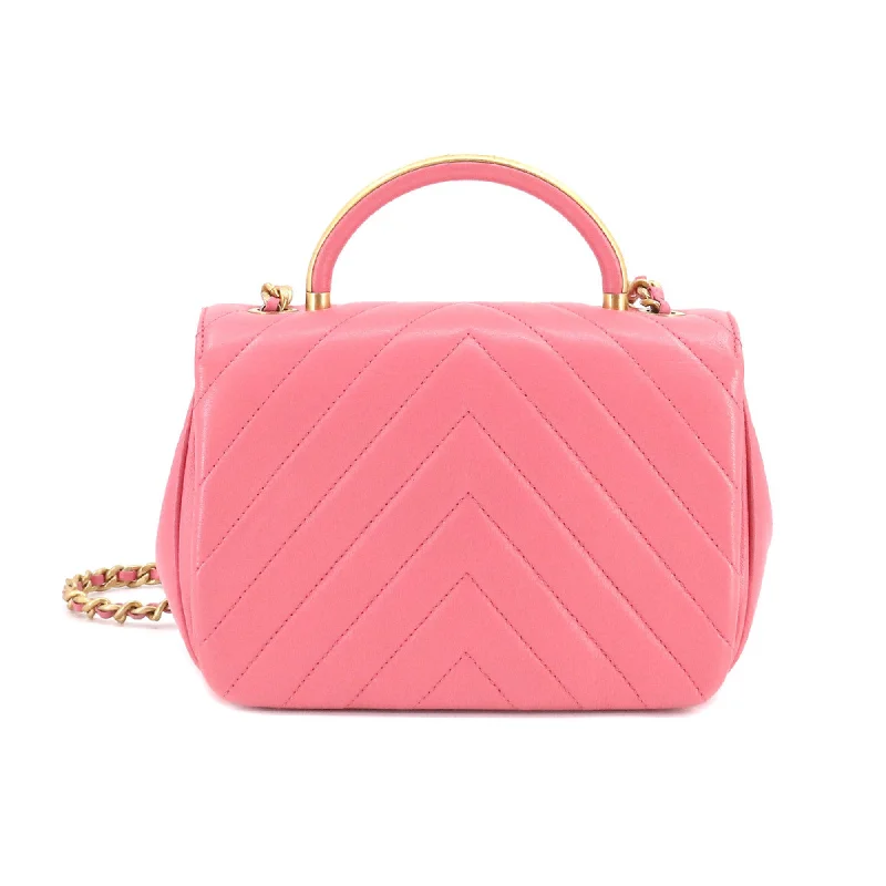 Chanel bags with chain and leather strap combinationsChanel bags with chain and leather strap combinationsCHANEL Chevron V Stitch Top Handle 2way Hand Shoulder Bag Leather Pink