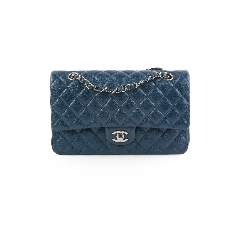 Chanel bags with exclusive seasonal designs and materialsChanel bags with exclusive seasonal designs and materialsChanel Medium/Large Double Classic Flap Caviar Navy