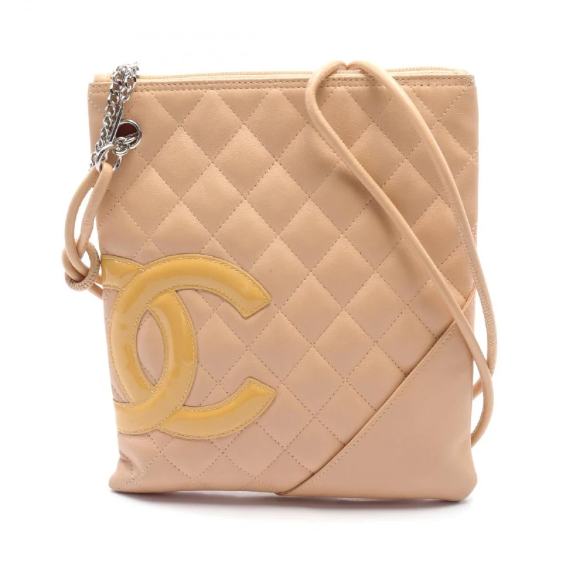 Chanel classicChanel classicCHANEL Cambon Line Shoulder Bag, Leather, Patent Women's, Beige, A29793