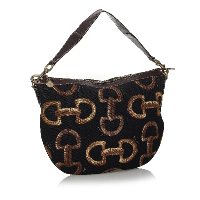 Women Gucci bags with a detachable mobile phone holderGucci Horsebit Canvas Hobo Bag (28251)