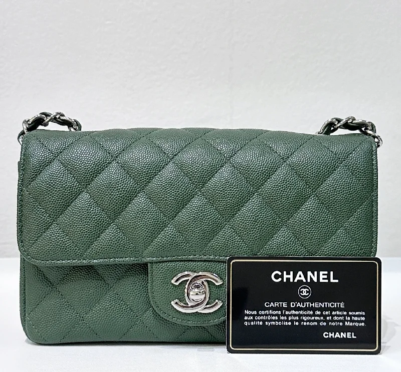 Chanel bags with exclusive seasonal releasesChanel bags with exclusive seasonal releasesChanel Caviar Quilted Mini Rectangular Flap Green