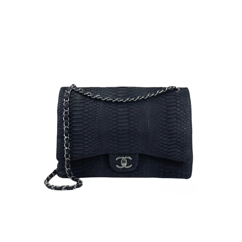 Chanel Limited Edition Handbag for CollectorsChanel Limited Edition Handbag for CollectorsMaxi Double Flap Python Black RHW