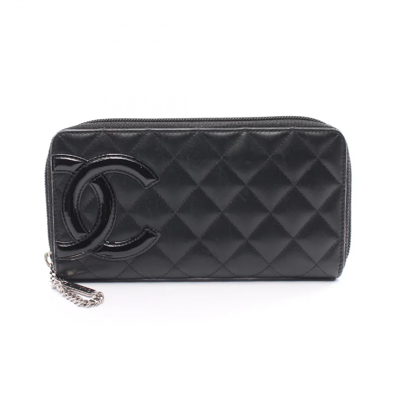 Chanel Black Handbag for Business MeetingsChanel Black Handbag for Business MeetingsCHANEL Cambon Line Round Long Wallet Leather Patent Women's Black A50078