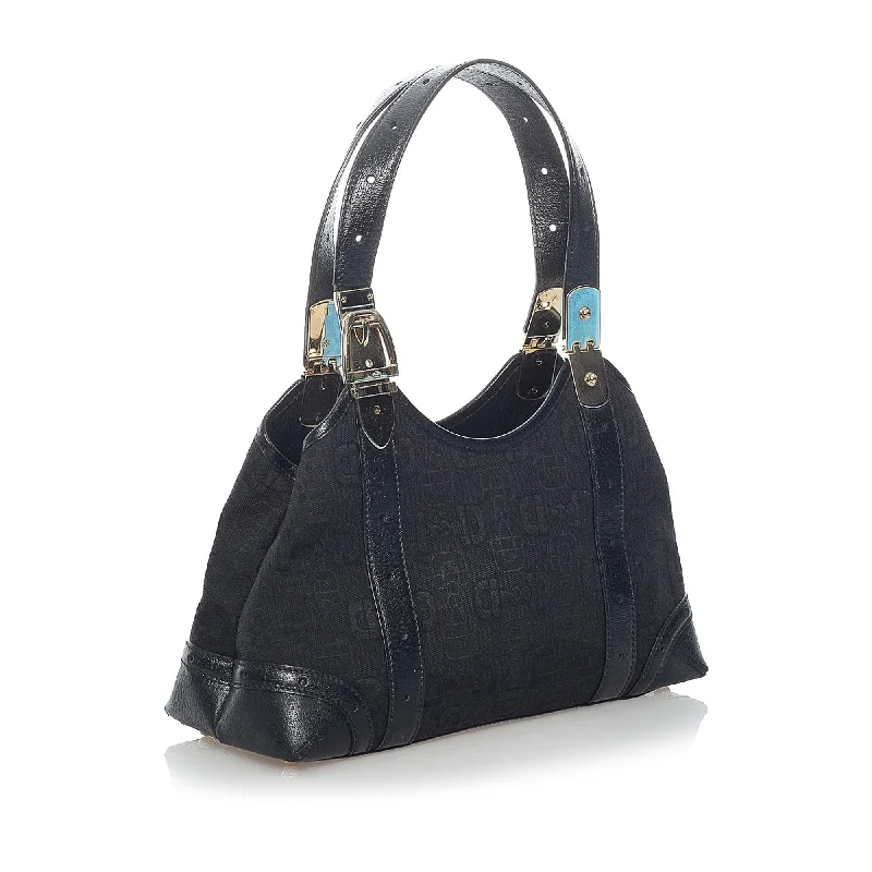 Women Gucci Sylvie bags with a leather - wrapped handleGucci Horsebit Canvas Handbag (31147)