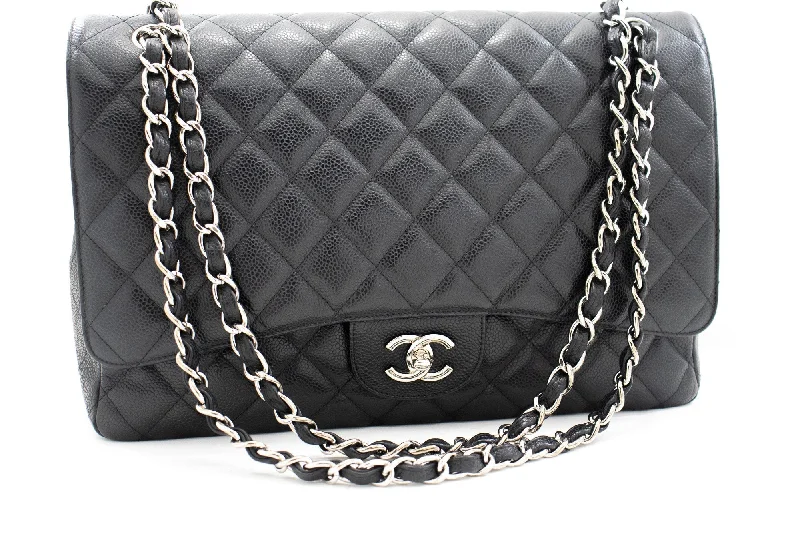 Chanel bags available in bold colors and patternsChanel bags available in bold colors and patternsCHANEL Caviar Grained Calfskin Flap Chain Shoulder Bag Black 13"