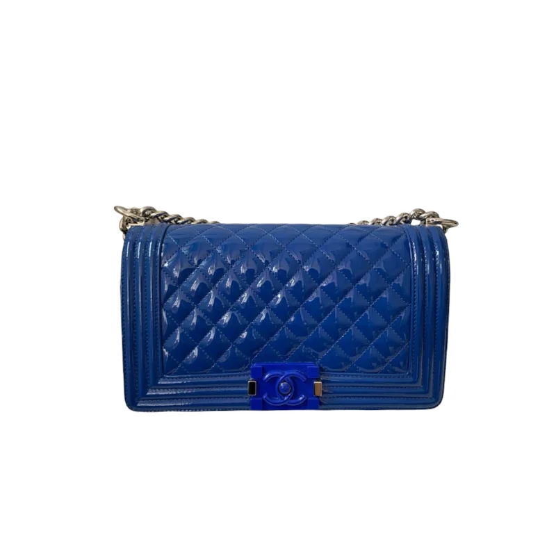 Chanel bags with adjustable chain strapsChanel bags with adjustable chain strapsOld Medium Boy Patent Blue SHW