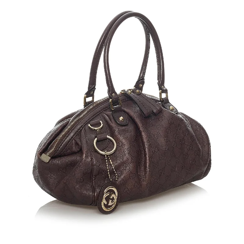 Gucci tote bags for women with a water - resistant coatingGucci Guccissima Sukey Satchel (29068)